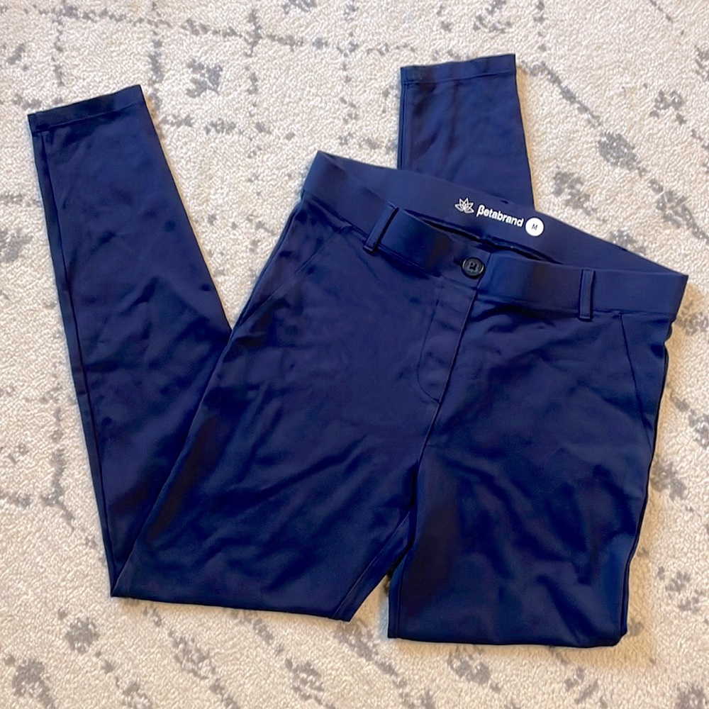 Betabrand skinny navy yoga work pants
